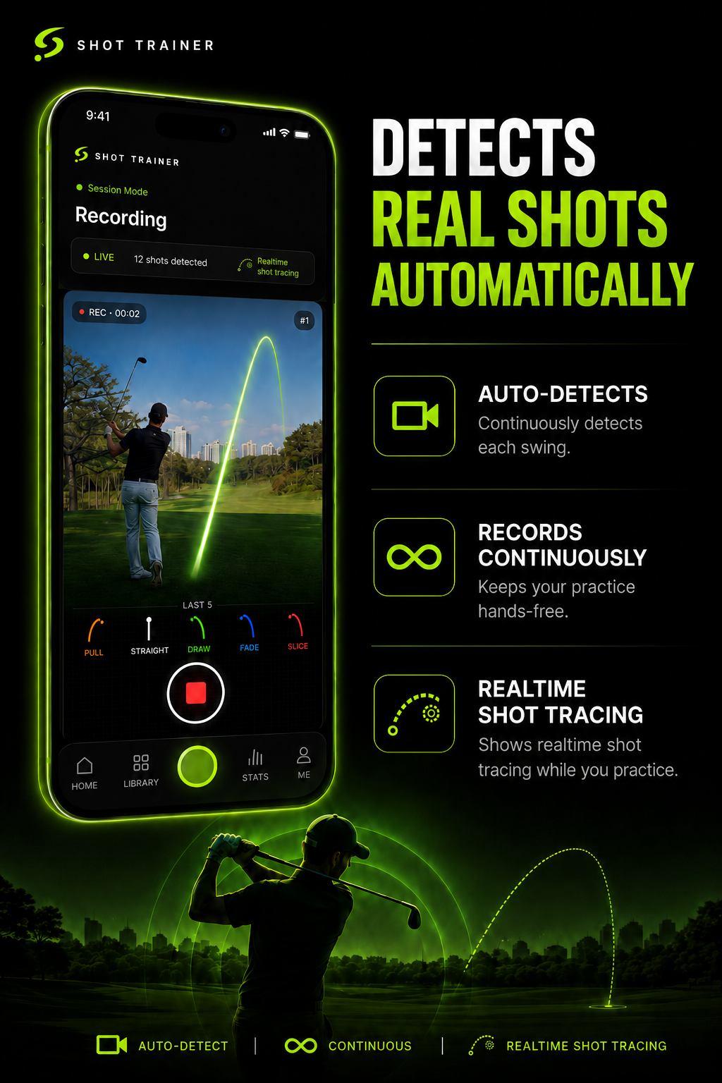 Shot Trainer — detects real shots automatically